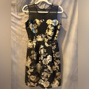 Elegant Black and Gold Floral Dress